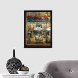 Paris Cafe I Crop Framed Canvas Wall Art - Framed Prints, Prints for Sale, Canvas Painting