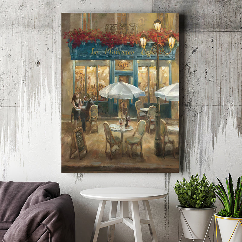 Paris Cafe I Crop Canvas Wall Art - Canvas Prints, Prints for Sale, Canvas Painting, Canvas On Sale