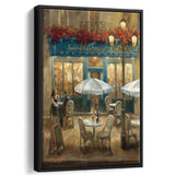 Paris Cafe I Crop Framed Canvas Wall Art - Framed Prints, Prints for Sale, Canvas Painting