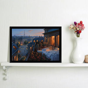 Paris Evening Framed Canvas Wall Art - Framed Prints, Prints for Sale, Canvas Painting