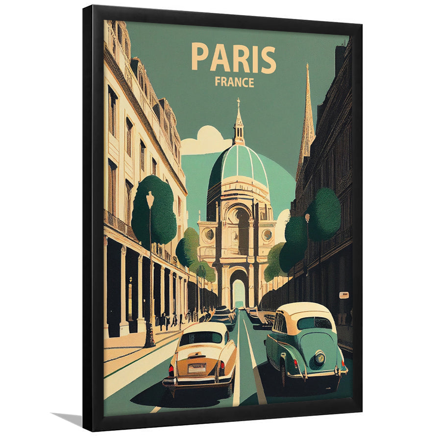 Paris France Retro Art Print, City Art Print, Framed Art Print Wall Art Home Decor, Framed Picture