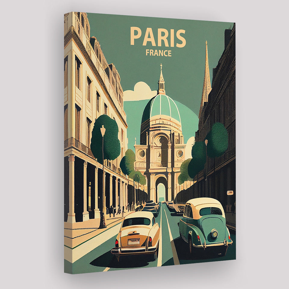 Paris France Retro Art Print ,City Art Print, Large Canvas, Canvas Print Wall Art Home Decor