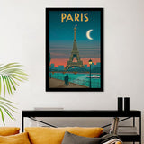 Paris Moonlight Framed Art Prints - Framed Prints, Prints for Sale, Painting Prints