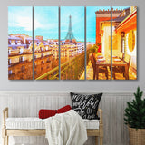 Paris Oil Painting, Paris Romatic Black & White  5 Panels B,Large Canvas,Canvas Prints Wall Art Home Decor