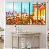 Paris Oil Painting, Paris Romatic Black & White  5 Panels B,Large Canvas,Canvas Prints Wall Art Home Decor