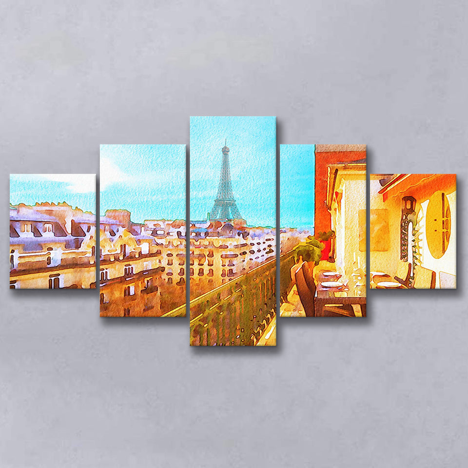 Paris Oil Painting, Paris Romatic Black & White  Multi Panels,Canvas Prints Wall Art Home Decor