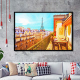 Paris Oil Painting, Paris Romatic Black & White  Framed Art Prints Wall Art Decor,Black Frame, Ready to hang