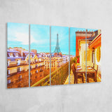 Paris Oil Painting, Paris Romatic Black & White  5 Panels B,Large Canvas,Canvas Prints Wall Art Home Decor