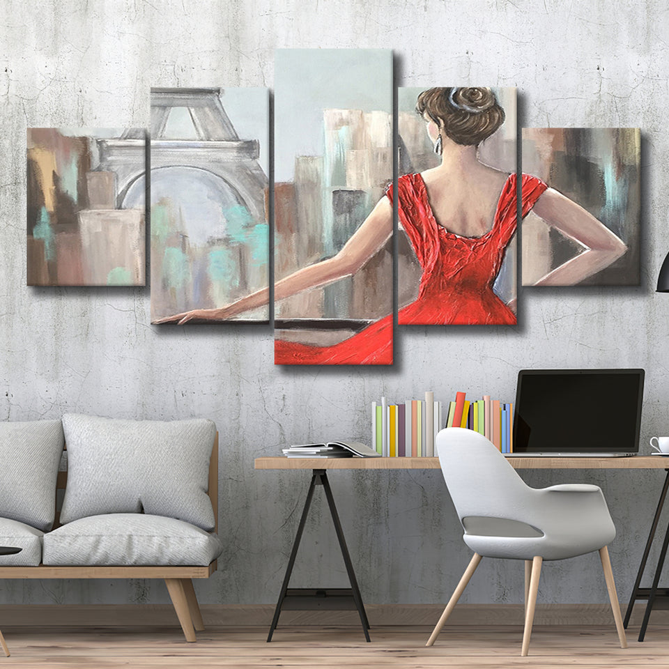 Paris Oil Painting Summer Cafe in Paris Romantic Multi Panels,Canvas Prints Wall Art Home Decor