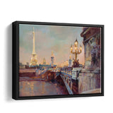 Parisian Evening Crop Framed Canvas Wall Art - Framed Prints, Prints for Sale, Canvas Painting