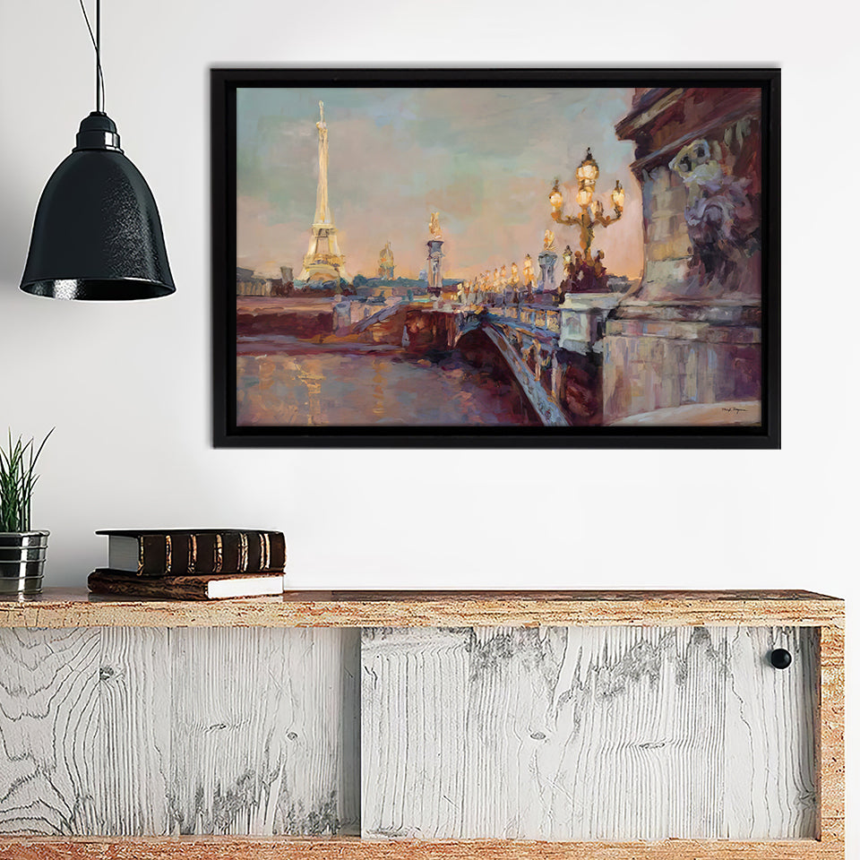 Parisian Evening Crop Framed Canvas Wall Art - Framed Prints, Prints for Sale, Canvas Painting