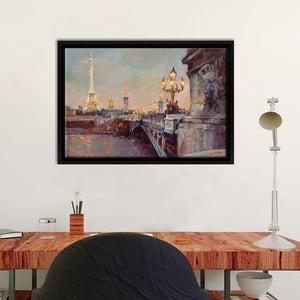 Parisian Evening Crop Framed Canvas Wall Art - Framed Prints, Prints for Sale, Canvas Painting