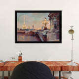 Parisian Evening Crop Framed Canvas Wall Art - Framed Prints, Prints for Sale, Canvas Painting