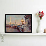 Parisian Evening Crop Framed Canvas Wall Art - Framed Prints, Prints for Sale, Canvas Painting
