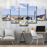 Park Guell In Barcelona, Barcelona Multi Panels,Canvas Prints Wall Art Home Decor