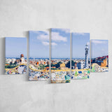 Park Guell In Barcelona, Barcelona Multi Panels,Canvas Prints Wall Art Home Decor