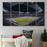 Park Olympique Lyonnais Stadium Canvas Prints Olympique Lyon Wall Art,Multi Panels B,Sport Stadium Art Prints, Fan Gift