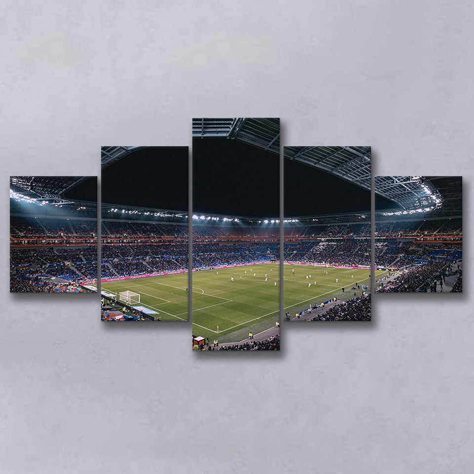 Park Olympique Lyonnais Stadium Canvas Prints Olympique Lyon Wall Art,Multi Panels,Sport Stadium Art Prints, Fan Gift