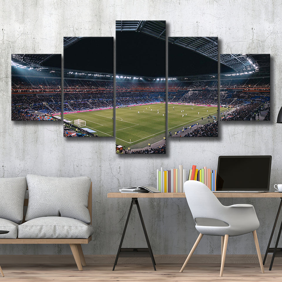 Park Olympique Lyonnais Stadium Canvas Prints Olympique Lyon Wall Art,Multi Panels,Sport Stadium Art Prints, Fan Gift