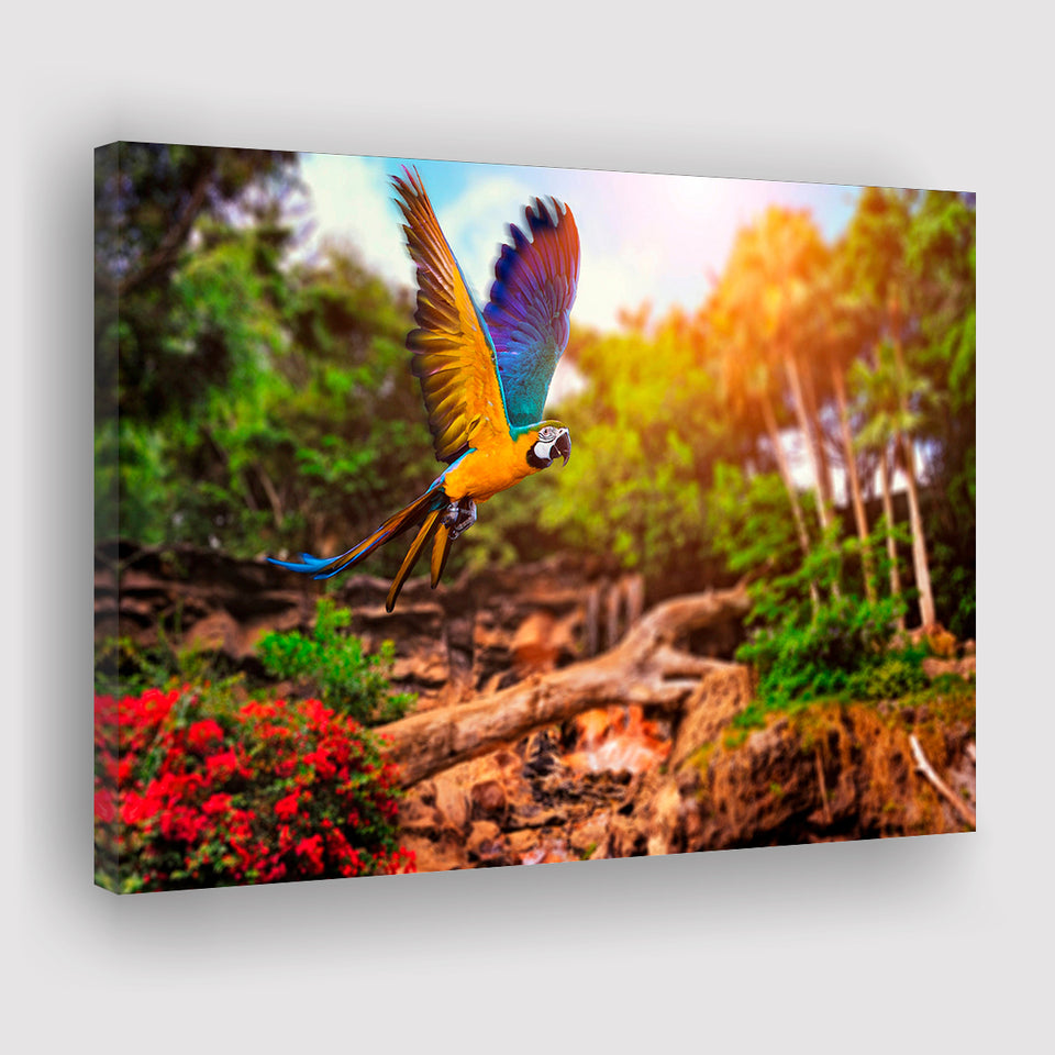Parrot Jungle Canvas Prints Wall Art Decor - Painting Canvas,Home Decor, Ready to Hang