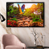 Parrot Jungle Framed Canvas Prints Wall Art Decor, Framed Picture, Floating Frame