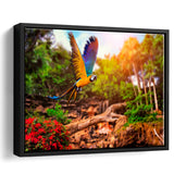 Parrot Jungle Framed Canvas Prints Wall Art Decor, Framed Picture, Floating Frame