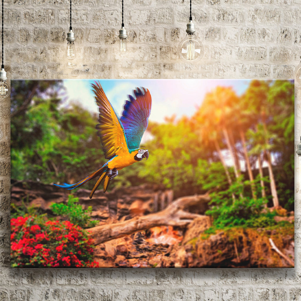 Parrot Jungle Canvas Prints Wall Art Decor - Painting Canvas,Home Decor, Ready to Hang