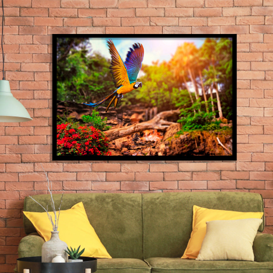 Parrot Jungle Framed Art Prints Wall Art Decor, Framed Picture, Home Decor