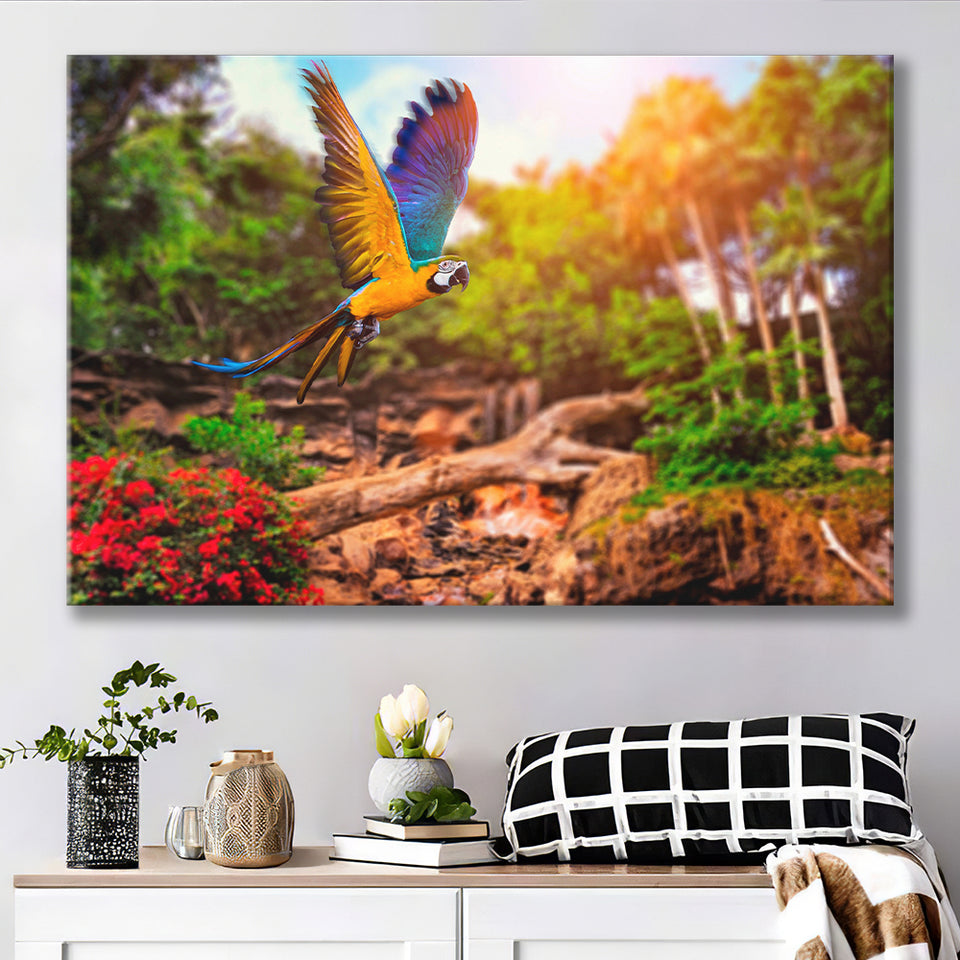 Parrot Jungle Canvas Prints Wall Art Decor - Painting Canvas,Home Decor, Ready to Hang