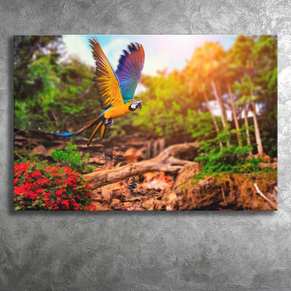 Parrot Jungle Canvas Prints Wall Art Decor - Painting Canvas,Home Decor, Ready to Hang