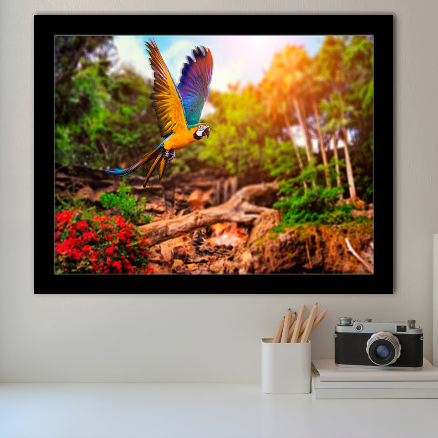 Parrot Jungle Framed Art Prints Wall Art Decor, Framed Picture, Home Decor