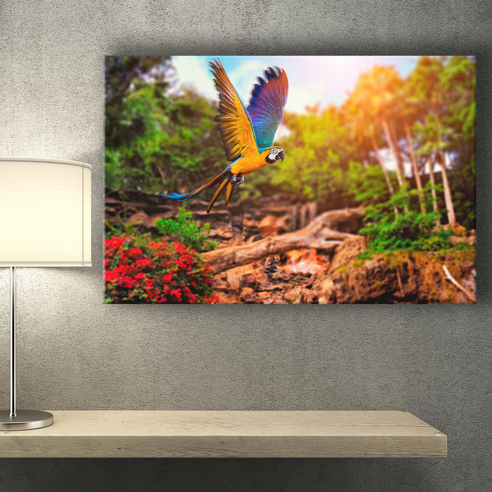 Parrot Jungle Canvas Prints Wall Art Decor - Painting Canvas,Home Decor, Ready to Hang