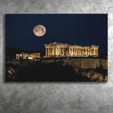 Parthenon of Athens at Night Greece Canvas Prints Wall Art - Painting Canvas, Wall Decor, Home Decor, Prints for Sale