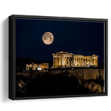 Parthenon of Athens at Night Greece Framed Canvas Prints Wall Art - Painting Canvas, Wall Decor, Home Decor