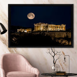 Parthenon of Athens at Night Greece Framed Canvas Prints Wall Art - Painting Canvas, Wall Decor, Home Decor