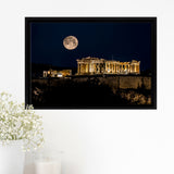 Parthenon of Athens at Night Greece Framed Canvas Prints Wall Art - Painting Canvas, Wall Decor, Home Decor