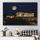 Parthenon of Athens at Night Greece Canvas Prints Wall Art - Painting Canvas, Wall Decor, Home Decor, Prints for Sale