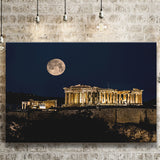 Parthenon of Athens at Night Greece Canvas Prints Wall Art - Painting Canvas, Wall Decor, Home Decor, Prints for Sale
