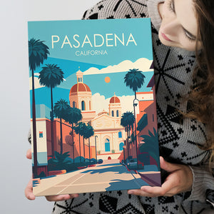 Pasadena California Retro Art Print ,City Art Print, Large Canvas, Canvas Print Wall Art Home Decor