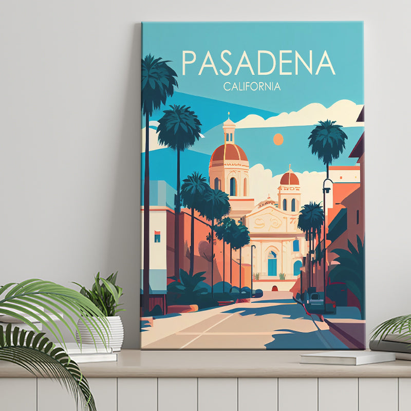 Pasadena California Retro Art Print ,City Art Print, Large Canvas, Canvas Print Wall Art Home Decor
