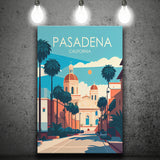 Pasadena California Retro Art Print ,City Art Print, Large Canvas, Canvas Print Wall Art Home Decor