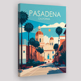 Pasadena California Retro Art Print ,City Art Print, Large Canvas, Canvas Print Wall Art Home Decor
