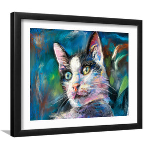 Pastel Portrait Painting Of A Cat Framed Wall Art - Framed Prints, Art Prints, Home Decor, Painting Prints