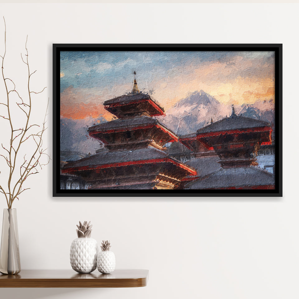 Patan Ancient City Framed Canvas Prints Wall Art Decor - Paiting Canvas, Art Prints, Floating Frame