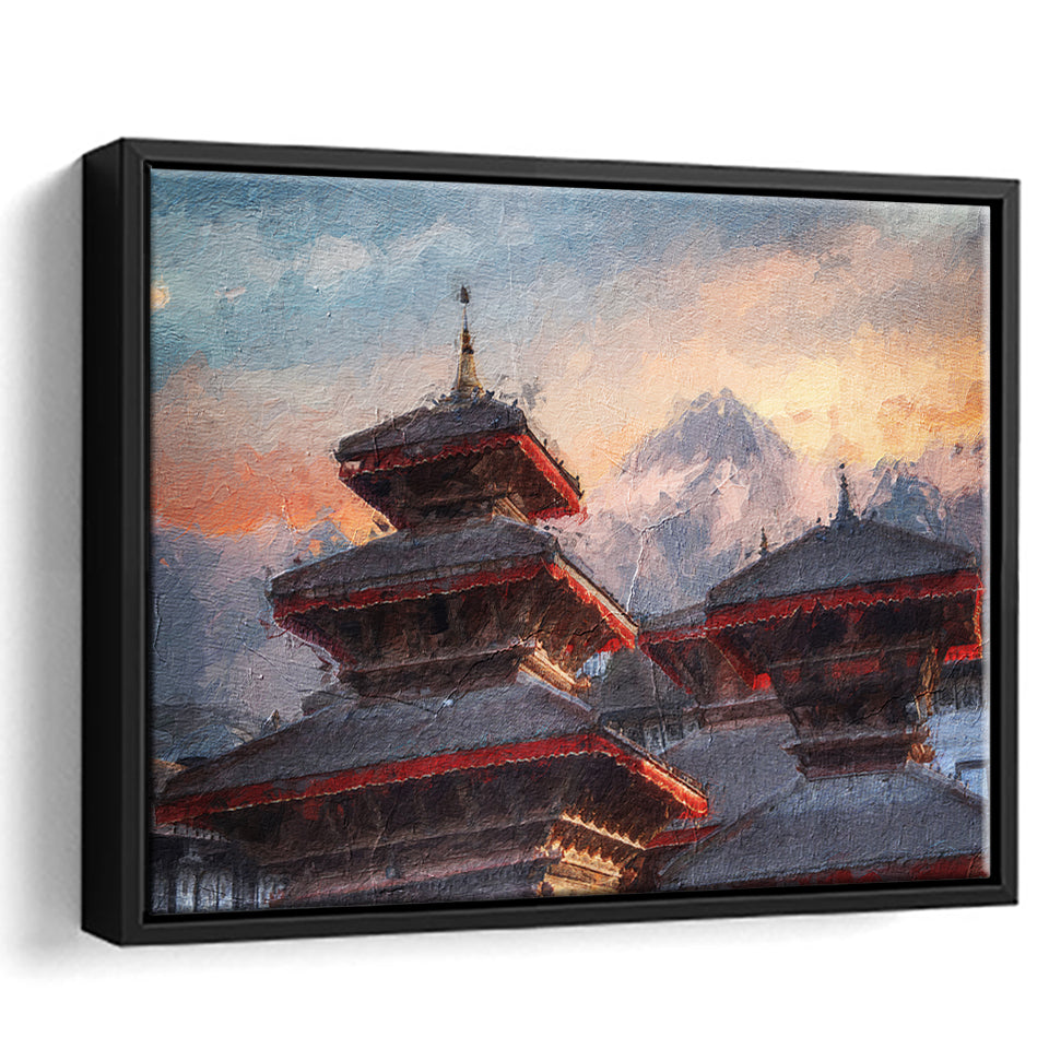 Patan Ancient City Framed Canvas Prints Wall Art Decor - Paiting Canvas, Art Prints, Floating Frame