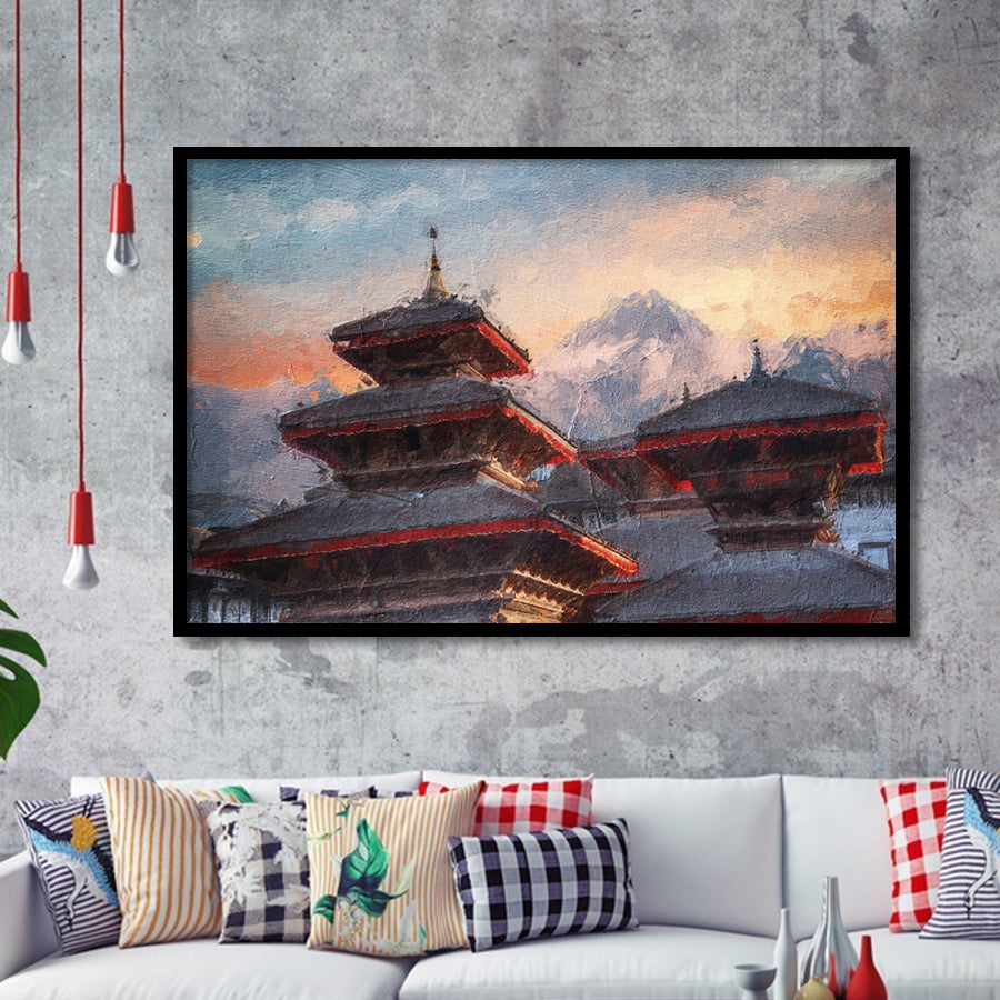 Patan Ancient City Framed Art Prints Wall Decor - Painting Prints, Framed Picture, Home Decor