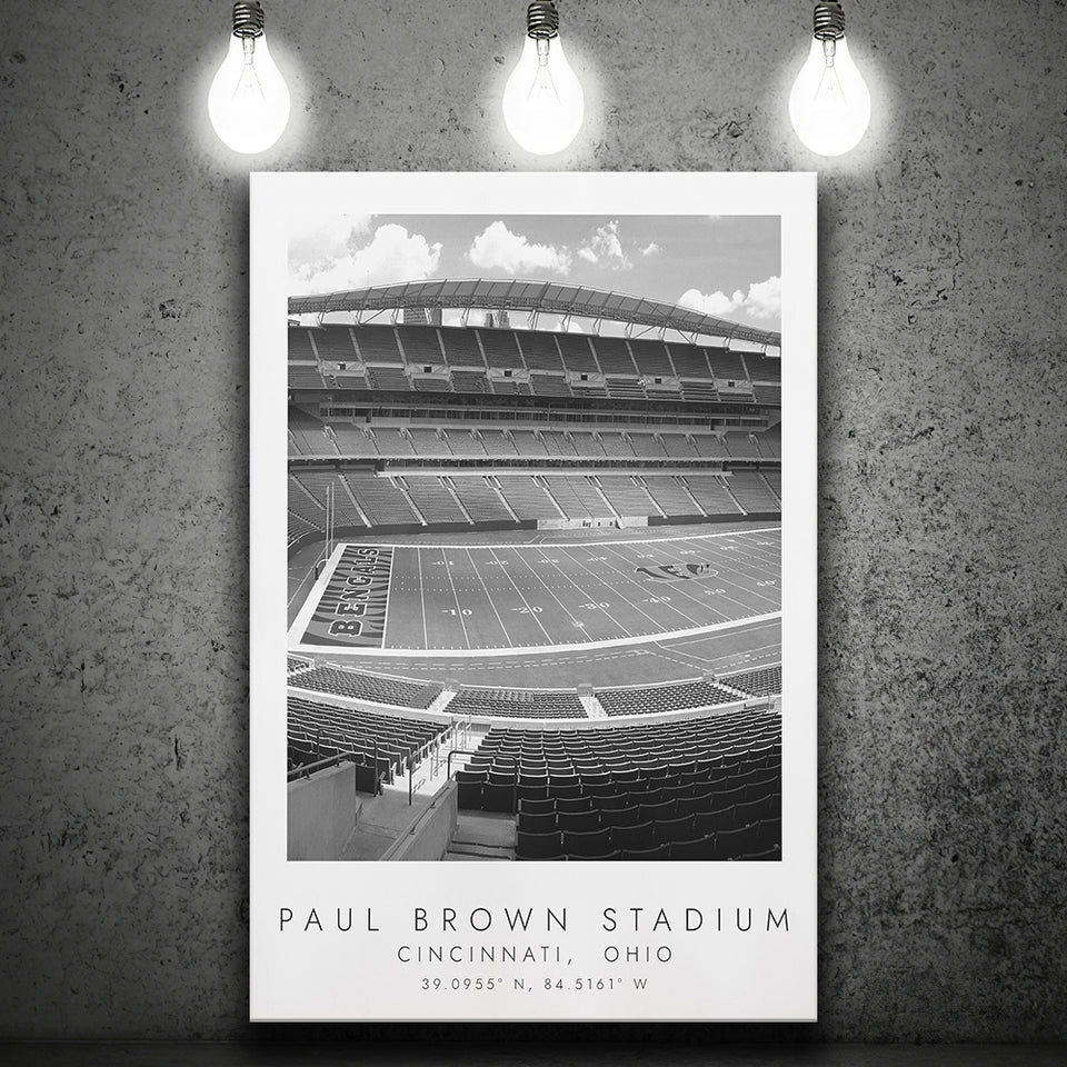 Paul Brown Stadium Cincinnati Bengals Football Lovers Black And White Art Canvas Prints Wall Art Home Decor
