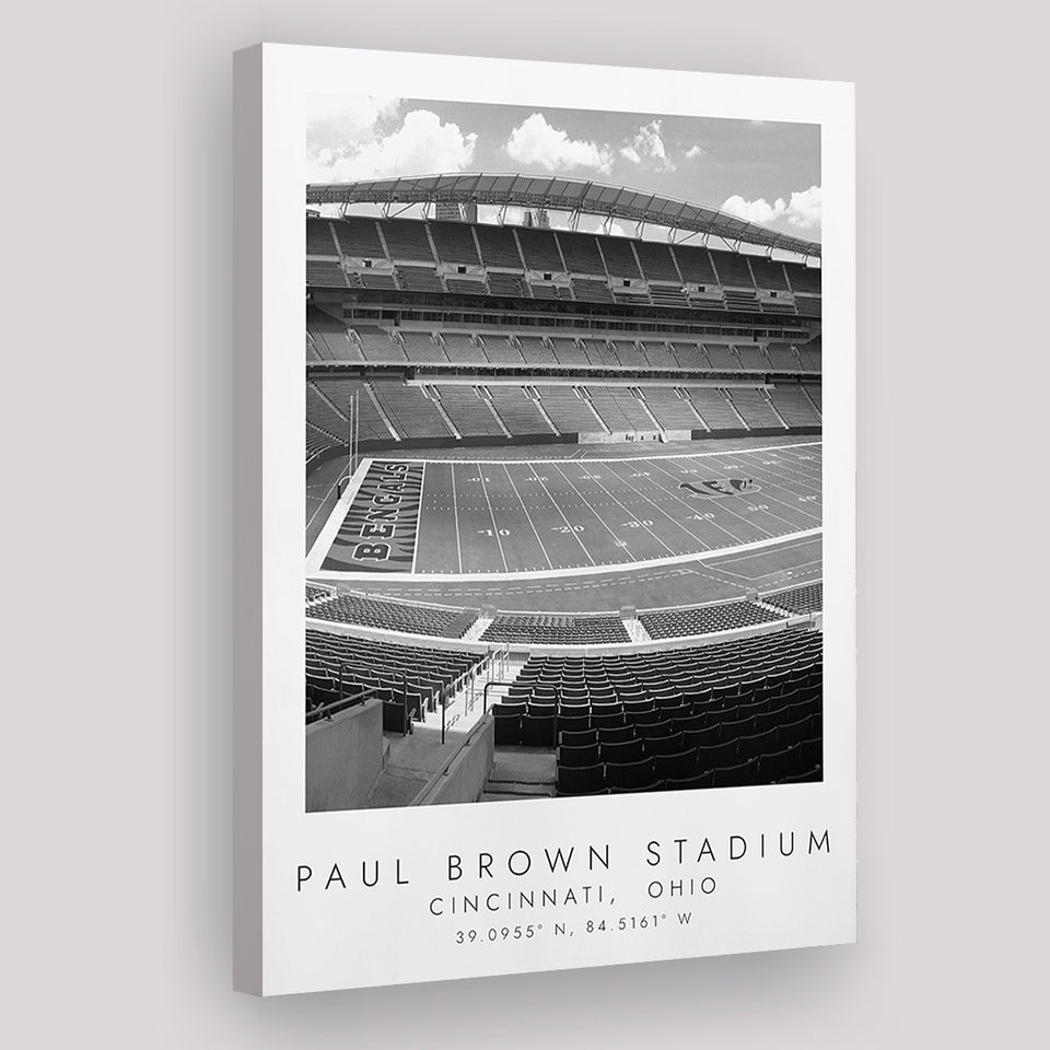 Paul Brown Stadium Cincinnati Bengals Football Lovers Black And White Art Canvas Prints Wall Art Home Decor