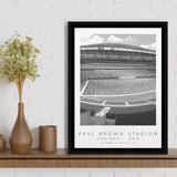 Paul Brown Stadium Cincinnati Bengals Black And White Art Framed Canvas Prints Wall Art Home Decor, Floating Frame