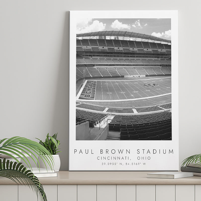 Paul Brown Stadium Cincinnati Bengals Football Lovers Black And White Art Canvas Prints Wall Art Home Decor